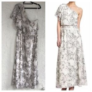 JESSICA SIMPSON One Shoulder Long Maxi Dress Size 16W Bohemian Flowy